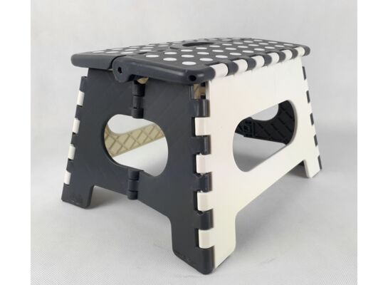 Taboret składany PP kremowo-szary 31 x 22 x 22 cm