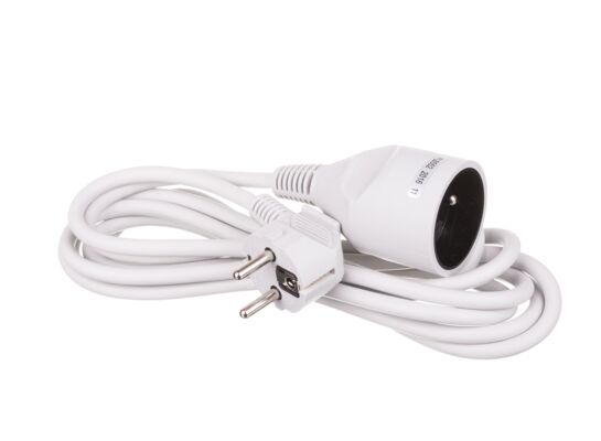 Przedłużacz 1 gniazdo 3 m biały