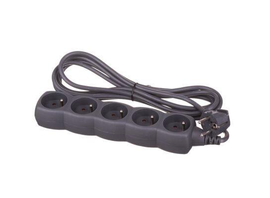 Przedłużacz 5 gniazd 3 m czarny