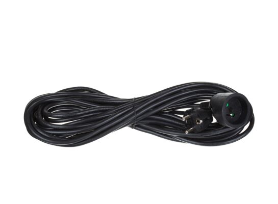 Przedłużacz jednogniazdowy 10 m 3 x 1,5 H05RR-F guma czarny