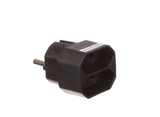 Rozgałęźnik podwójny gniazda płaskie czarny