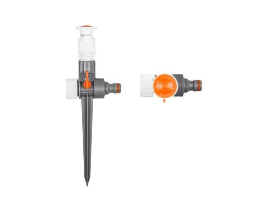 Zraszacz regulowany 0 - 360°, z zaworem, na kolcu WHITE LINE