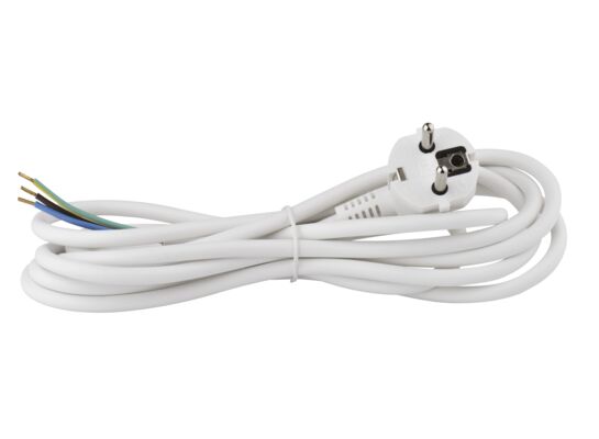 Przewód przyłączeniowy PVC 3 x 1,0 mm 3 m biały