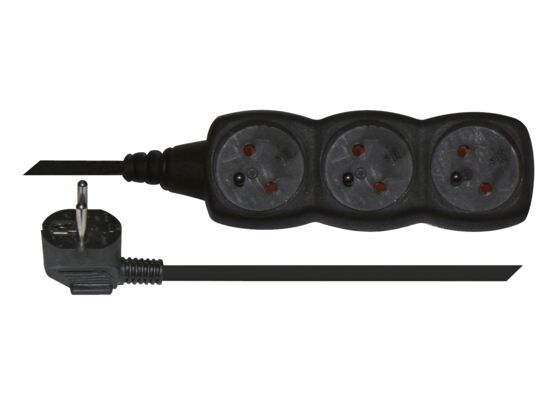 Przedłużacz 3 gniazda 3 m czarny