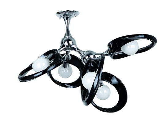 Żyrandol Emma 5 czarny Lampex