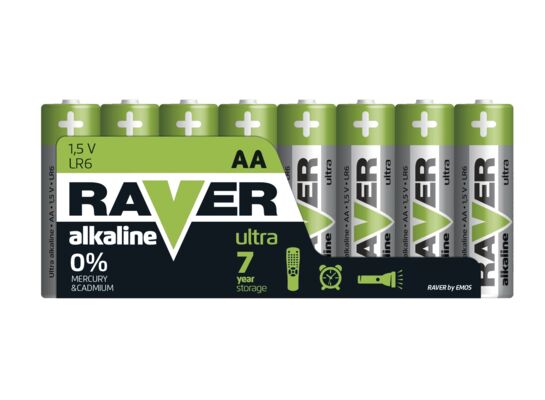 Bateria alkaliczna Raver Ultra Alkaline AA (LR6) folia 8 sztuk