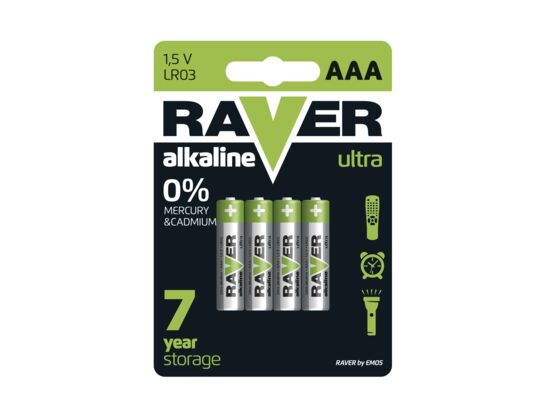 Bateria alkaliczna Raver Ultra Alkaline AAA (LR03) blister 4 sztuki