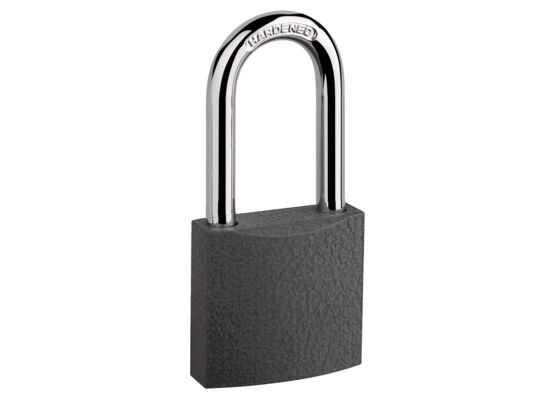 Kłódka bębenkowa zatrzaskowa żeliwna 61 pałąk h78 czarna