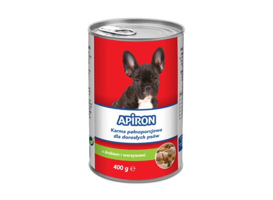 Karma dla psa drób / warzywa w sosie 400 g Apiron 