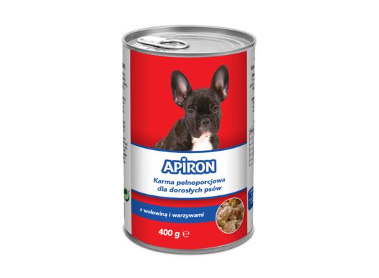 Karma dla psa wołowina / warzywa w sosie 400 g Apiron