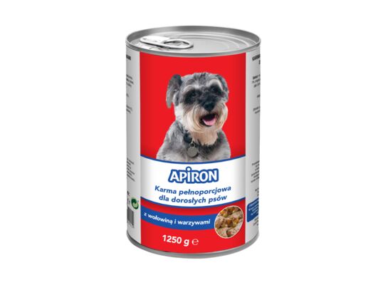 Karma dla psa z wołowiną i warzywami 1250 g Apiron 