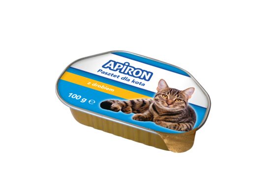 Karma pasztet dla kota z drobiem 100 g Apiron 