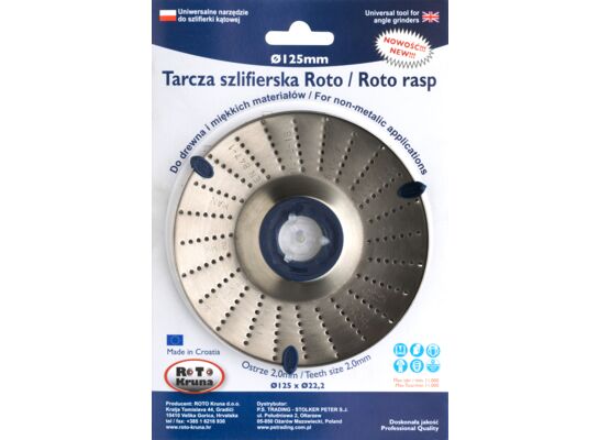 Tarcza szlifierska Roto 125/22,2 x 1,5 mm Jufisto
