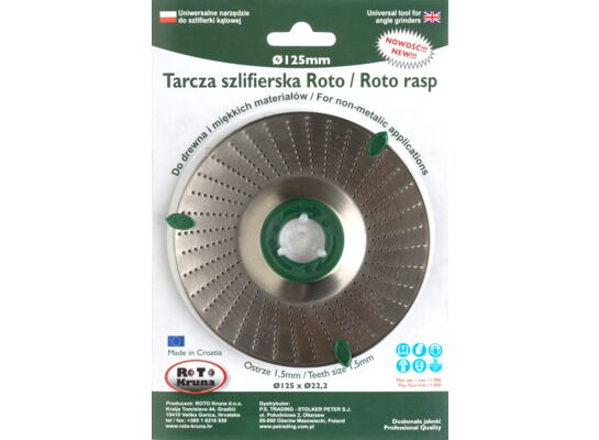 Tarcza szlifierska Roto 125/22,2 x 2,0 mm Jufisto