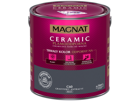 Farba ceramiczna grafitowy antracyt C60 2,5 l Magnat