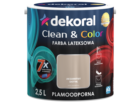 Farba lateksowa Clean&Color Aksamitny Dotyk 2,5 l Dekoral