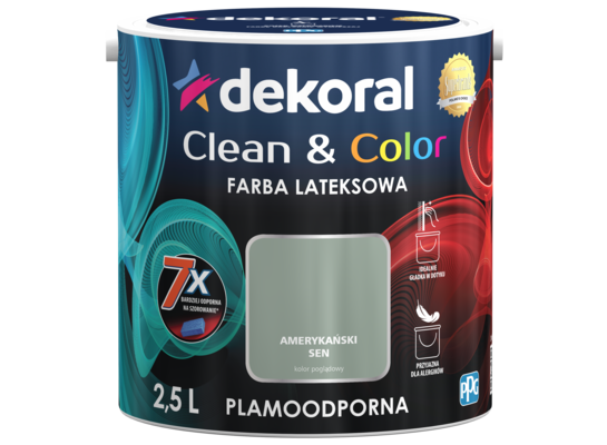 Farba lateksowa Clean&Color Amerykański Sen 2,5 l Dekoral