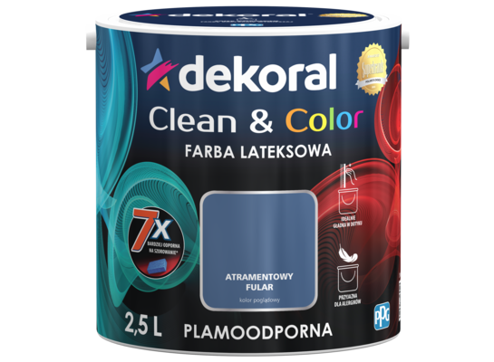 Farba lateksowa Clean&Color Atramentowy Fular 2,5 l Dekoral