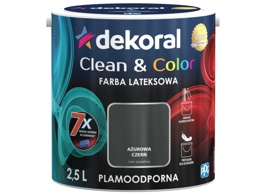 Farba lateksowa Clean&Color Ażurowa Czerń 2,5 l Dekoral
