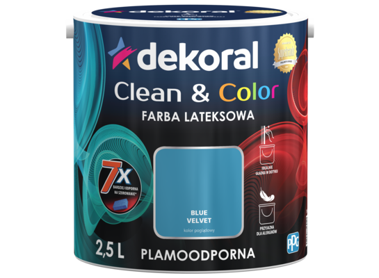 Farba lateksowa Clean&Color Blue Velvet 2,5 l Dekoral