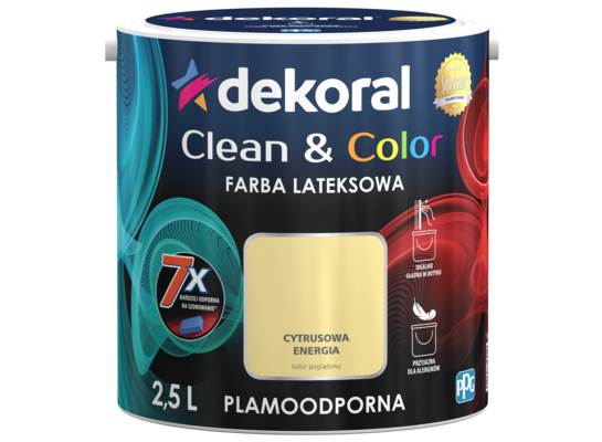 Farba lateksowa Clean&Color Cytrusowa Energia 2,5 l Dekoral