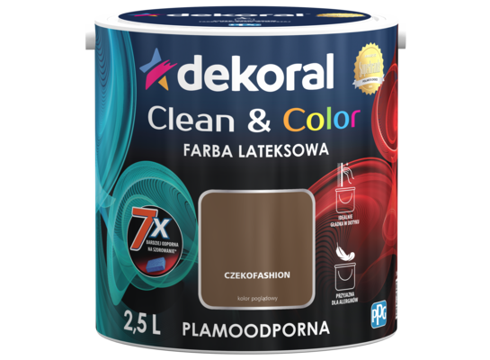 Farba lateksowa Clean&Color Czekofashion 2,5 l Dekoral