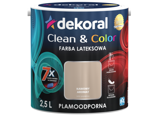 Farba lateksowa Clean&Color Kawowy Aromat 2,5 l Dekoral