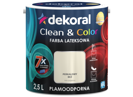 Farba lateksowa Clean&Color Perkalowy Beż 2,5 l Dekoral