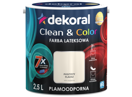 Farba lateksowa Clean&Color Puszysty Flausz 2,5 l Dekoral