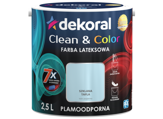 Farba lateksowa Clean&Color Szklana Tafla 2,5 l Dekoral