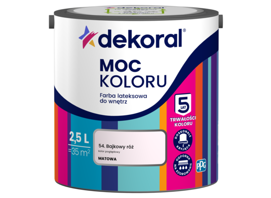 Farba lateksowa do wnętrz MOC KOLORU Bajkowy róż 2,5 l Dekoral