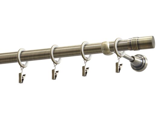 Karnisz pojedynczy 19 mm Boston mosiądz 200 cm