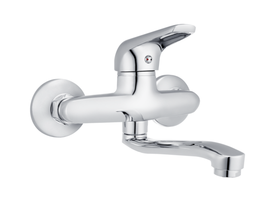 Bateria umywalkowa ścienna 35 mm chrom AQUA