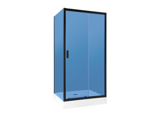 Kabina prysznicowa prosta DORIS BLACK XL 120 x 80