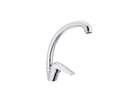 Bateria jednouchwytowa zlewozmywakowa sztorcowa asymetryczna chrom AQUA