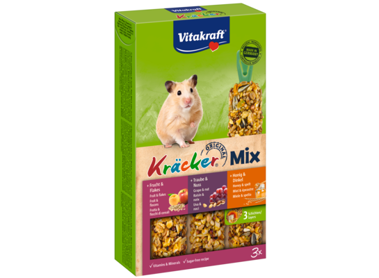Kolba dla chomika Kracker 3 sztuki miód/orzechy/owoce Vitakraft