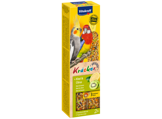 Kolba dla średnich papug Kracker 2 sztuki kiwi/cytrusy Vitakraft