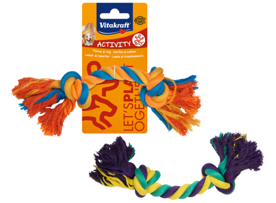 Zabawka dla psa sznur kolorowy 20 cm