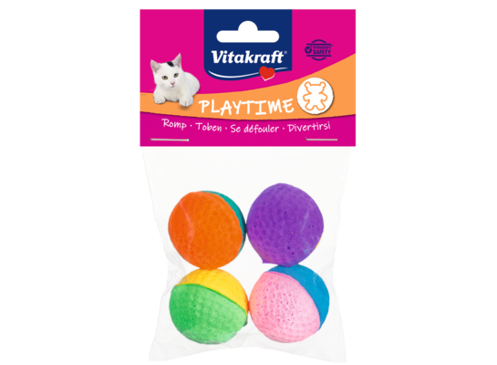 Zabawka dla kota piłki z gąbki 4 sztuki