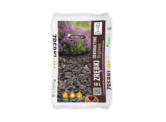 Zrębki dekoracyjne brązowe 50 l Sobex