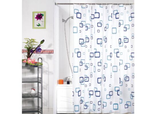 Zasłonka PEVA 180 x 180 cm niebiesko-biały