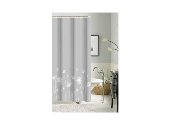 Zasłonka poliestrowa 180 x 180 cm biało-szara