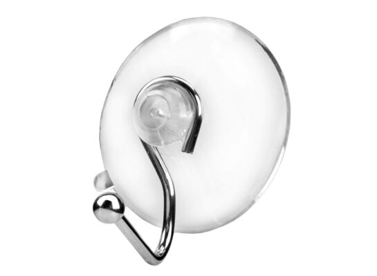 Komplet 2 haczyków jednoramiennych z przyssawką srebrny