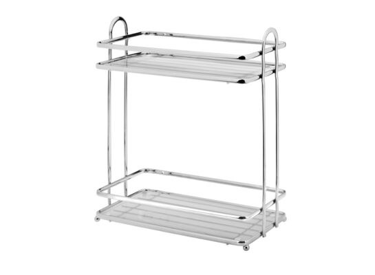 Półka łazienkowa prostokątna 2 poziomy 34 x 15,5 cm BLANCA