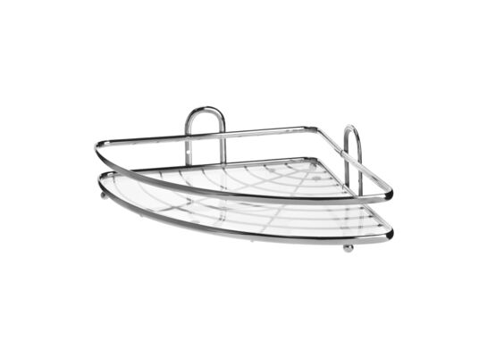 Półka łazienkowa narożna 1 poziom BLANCA srebrny