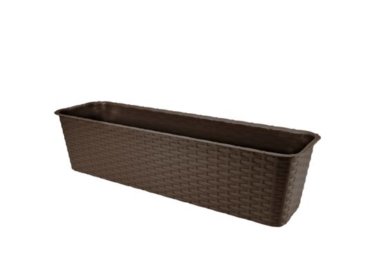 Doniczka balkonowa RATTAN 60 cm brązowa