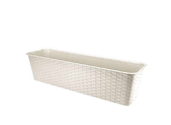 Doniczka balkonowa RATTAN 60 cm kremowa