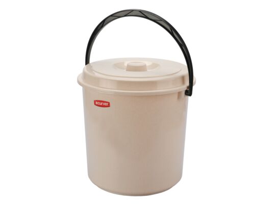 Wiadro 10 l z pokrywą beżowe