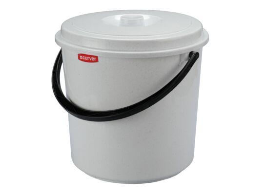 Wiadro 10 l z pokrywą marmur