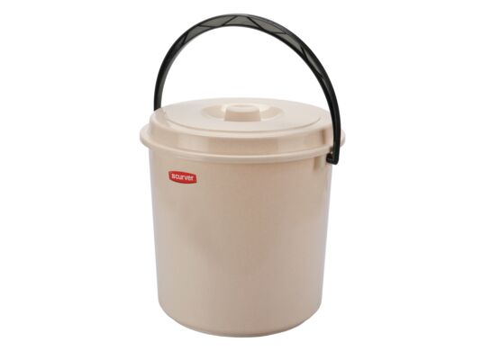 Wiadro 12 l z pokrywą beżowe